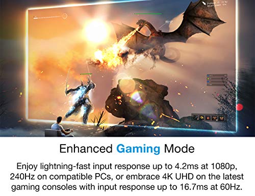 Optoma UHD35 True 4K UHD Gaming Projector | 3,600 Lumens | 4.2ms Response Time at 1080p with Enhanced Gaming Mode | 240Hz Refresh Rate | HDR10 & HLG