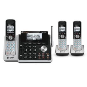 at&t tl88102 + (2) tl88002 3 handset cordless phone (2 line) dect 6.0…