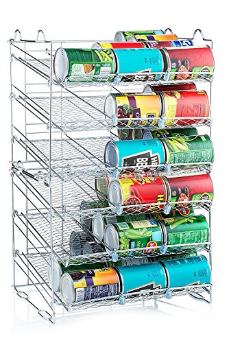 Sagler Stackable Pantry Can Organizer - 3-Tier Soda Can Organizer - Multifunctional Chrome-Finish Can Rack Organizer for Up to 36 Cans - For Pantry, Kitchen Cabinet, Countertop, Under Sink - 17x13x13