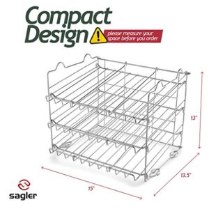 Sagler Stackable Pantry Can Organizer - 3-Tier Soda Can Organizer - Multifunctional Chrome-Finish Can Rack Organizer for Up to 36 Cans - For Pantry, Kitchen Cabinet, Countertop, Under Sink - 17x13x13