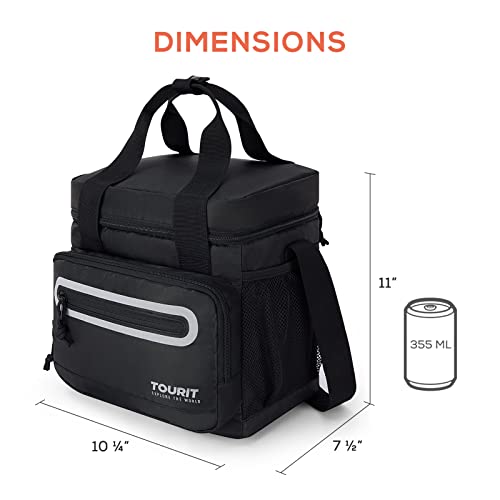 TOURIT Large Lunch Bag 14L Insulated Lunch Box Lunch Cooler for Men Work, School, Black