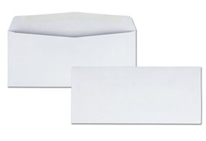 quality park #10 envelopes, 4-1/8 x 9-1/2 inches, 24 lb white, gummed, 500 per box (qua90020)
