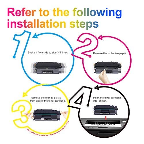 Uniwork Compatible Toner Cartridge Replacement for HP 80A CF280A 80X CF280X 05A CE505A for Laserjet Pro 400 M401A M401D M401N M401DN M401DNE M401DW, MFP M425DN Printer Tray (4 Black)