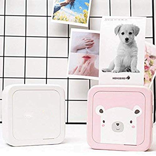 XWWDP Portable Pocket Printer Mini Bluetooth Wireless Thermal Sticker Receipt Printer Compatible Retro-Style Photos, Mini Life Assistant, Good Gift