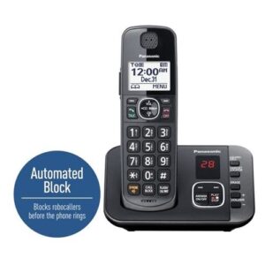 Panasonic KX-TG3833M DECT 6.0 Digital Technology Talking Caller ID - 3 Handsets Black (Renewed)