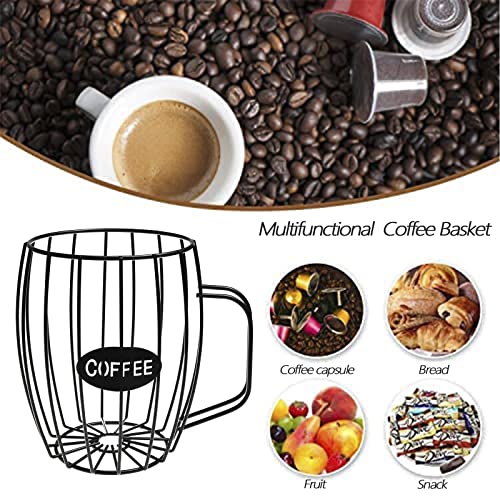 K Cup Holder and Coffee Pod Holder, K Cup Organizer, Large Capacity K Cup Holders, Coffee Pod Storage for Counter Kitchen Cafe Bar (Black)