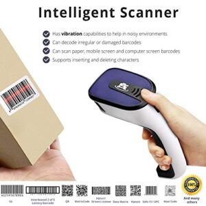 ScanAvenger Portable Wireless Bluetooth Barcode Scanner: 3-in-1 Hand Scanners - Cordless, Rechargeable 1D and 2D Scan Gun for Inventory Management - Wireless, Handheld, USB Bar Code/QR Code Reader