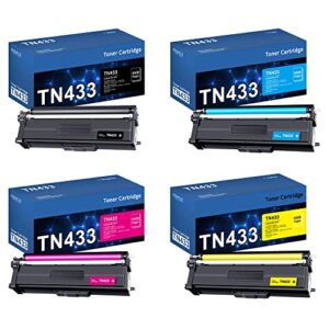 tn433 tn 433 toner replacement for brother tn433 tn431 tn433bk tn433c tn433m tn433y 4-color compatible with brother mfc-l8900cdw hl-l8360cdw hl-l8260cdw mfc-l8610cdw hl-l8360cdwt printer