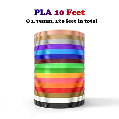 XWWDP 3D Pen Special 1.75mm PLA Filament 3D Printing Material 3D Printer 12Color Refills Modeling Stereoscopic No Pollution 36m