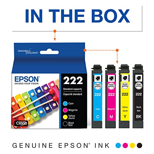 Epson T222 Black and Color Combo Ink Cartridges, Standard Capacity