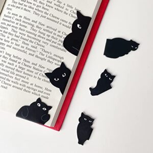 Yasest Magnetic Bookmarks - 6 Pieces Assorted Cute Book Markers Clip Set for Teachers Students Book Lovers Reading, for School Office Home Supplies, Kawaii Cat Magnet Page Markers