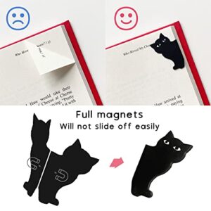 Yasest Magnetic Bookmarks - 6 Pieces Assorted Cute Book Markers Clip Set for Teachers Students Book Lovers Reading, for School Office Home Supplies, Kawaii Cat Magnet Page Markers