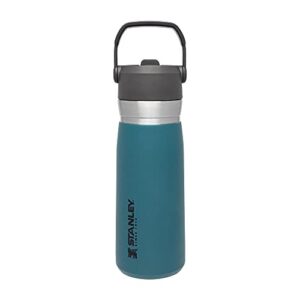 stanley iceflow stainless steel bottle with straw, vacuum insulated water bottle for home, office or car, reusable leakproof cup with straw and handle lagoon, 22oz