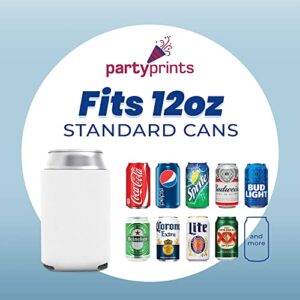 25 Pack White Blank Can Cooler Sleeves, Customizable Bulk Sublimation Can Coolers, Extra-Thick Collapsible Drink Insulator Sleeve, Beer Can Coolers for Party Beverages, PartyPrints