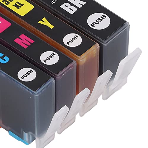 FTVOGUE Ink Cartridge, Fadeless Print Printer Cartridge ABS for Photosmart B8550 B8553 B8558 C6380 C6383 (BK C M Y 4 Colors)