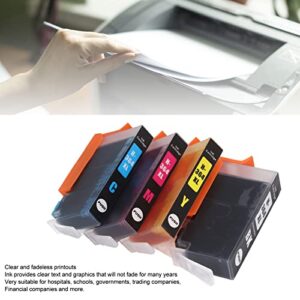 FTVOGUE Ink Cartridge, Fadeless Print Printer Cartridge ABS for Photosmart B8550 B8553 B8558 C6380 C6383 (BK C M Y 4 Colors)