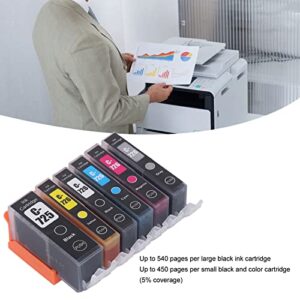 Ink Cartridge,ABS Printer Cartridge with Ink for PIXMA IP4870 IP4970 IX6560 Printer (BK BK C M Y GY 6 Colors)