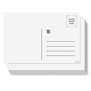 sweetzer & orange blank postcards for mailing. 60 white 4×6 blank post cards, blank mailable postcards set. make your own printable postcards. 300gsm postcard paper cardstock, bulk post card pack.