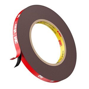 double sided tape, heavy duty mounting tape waterproof foam tape, 33ft length, 0.39in width for led strip lights, home decor, office decor, made of 3m vhb tape