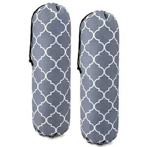 large grocery bags holders bulk 2 pack heavy duty lightweight plastic sack w hanging loop washable shopping bag storage dispensers for garbage bags organizer with drawstring grey cute geometric design