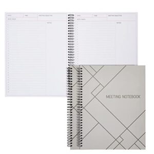 Juvale 2 Pack Meeting Notebooks for Work Organization, Office and Daily Notes, 80 Sheets, Spiral Bound Planner (8.5 x 11 In)