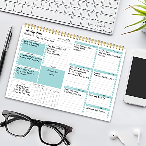 Weekly Planner Notepad Undated Weekly Goals Schedule Planner To Do List Notebook Planning Pad Calendars Organizers Habit Tracker Journal for Men & Women,52 Weeks (8.5x12")
