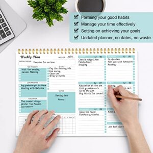 Weekly Planner Notepad Undated Weekly Goals Schedule Planner To Do List Notebook Planning Pad Calendars Organizers Habit Tracker Journal for Men & Women,52 Weeks (8.5x12")