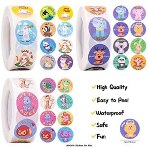 Motivational Stickers Animal Stickers Rolls - 2000 Pcs MoCeYa Stickers Teacher Stickers for Kids Inspirational Stickers School Stickers Potty Training Stickers 4Rolls 32Designs 1inch