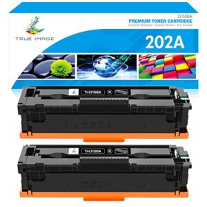 true image compatible toner cartridge replacement for hp 202a cf500a 202x cf500x color pro mfp m281fdw m281cdw m254dw m254nw m281fdn m280nw m254 m281 202 toner ink printer (black, 2-pack)