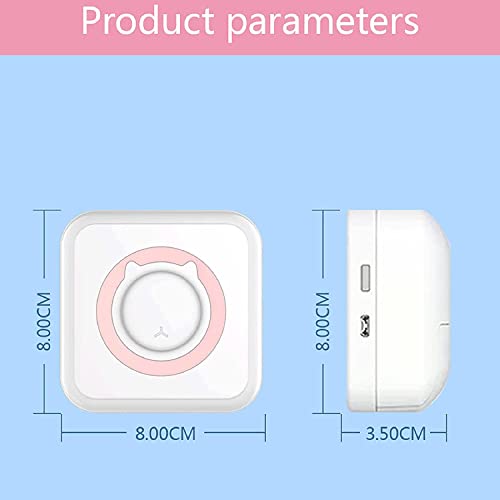 InstaProud - Portable Sticker Printer, Mini Pocket Thermal Printer, Wireless Bluetooth Photo Printer, Pocket Label Receipt Printer, with 10 Rolls Paper, for Photos, Memos, Study Notes (Pink)