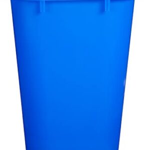 AmazonCommercial 7 Gallon Commercial Office Wastebasket, Blue w/Recycle Logo, 2-Pack