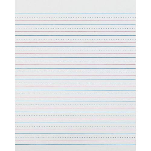 Pacon PACZP2413 Zaner-Bloser Sulphite Handwriting Paper, Dotted Midline, Grade 2, 1/2" x 1/4" x 1/4" Ruled Short, 8" x 10-1/2", 500 Sheets