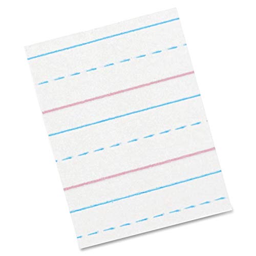 Pacon PACZP2413 Zaner-Bloser Sulphite Handwriting Paper, Dotted Midline, Grade 2, 1/2" x 1/4" x 1/4" Ruled Short, 8" x 10-1/2", 500 Sheets