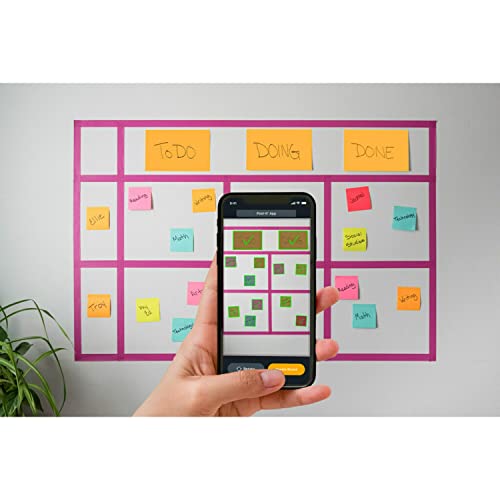 Post-it Super Sticky Notes, 8x6 in, 4 Pads, 2x the Sticking Power, Energy Boost Collection, Bright Colors, Recyclable (6845-SSPL)