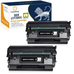 (with Chip)Compatible Toner Cartridge Replacement for HP 58X CF258X 58A CF258A for HP Laserjet Pro M404n M404dn M404dw MFP M428fdw M428fdn Toner Printer (High Yield, Black, 2-Pack)