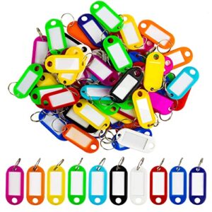 sukh 70 pcs key ring tags – key tags plastic 10 assorted colours of key ring tags,identifiers,name tags and labels,adapt to usb drive,keys,pets,bags,clothes racks and drawers,rectangular 2.1×4.6cm