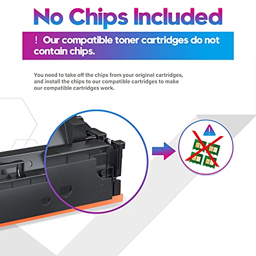 ONLYU 414A Toner Cartridge Compatible Replacement for 414A 414X 414 W2020A W2020X Used with Color Laserjet Pro MFP M479fdw M454dn M479fdn M454dw Printer Ink (Black Cyan Yellow Magenta, No Chip)