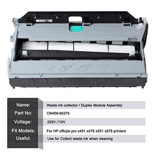 CN459-60375 CN598-67004 Duplex Module Assembly Compatible with HP OfficeJet X451 X452 X551 X476 X477 X552 X576 Printers Waste Ink Collector/Maintenance Box Unit Parts CN459-60377