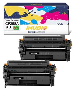 58a cf258a toner cartridge (with chip) replacement for hp 58a 58x cf258a cf258x toner cartridge compatible with laserjet pro m404n m404dn m404dw mfp m428fdw m428dw m428fdn m404 m428 toner (2 black)