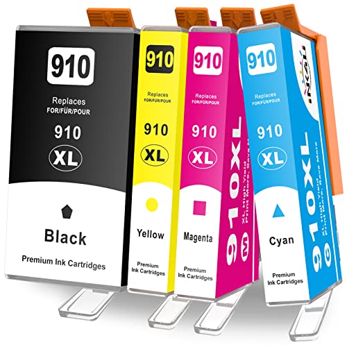 INK4U Compatible 910 Ink Cartridges Replacement for HP 910XL Ink Cartridges Combo Pack to Work with HP OfficeJet Pro 8025 8035 8020 8030 8028 OfficeJet 8022 8018 8015 8010 Printer (1B1C1M1Y, 4-Pack)