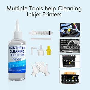 Printhead Cleaning Kit, Printhead Cleaner Kit, Compatible for Inkjet Printers HP/Canon/Brother/Epson 8600 5520 4620 6520 6600 6700 6968 6978 8610 HP 922 Pro100 MX922 Canon Printer, 100ML