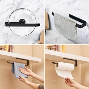 Joom Self-Adhesive Paper Towel Holder Under Cabinet Towel Holder/ Hand Towel Bar--Self-Adhesive Hanging on The Wall,Toilet Tissue Roll Paper Holder, No Drilling, 13 inches Black (13 Inch)