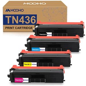 mooho compatible toner cartridge replacement for brother tn436 tn 436 tn433 tn431 for mfc-l8900cdw hl-l8360cdw hl-l8360cdwt mfcl8610cdw hl-l8260cdw mfcl9570cdw printer (1b,1c,1m, 1y)