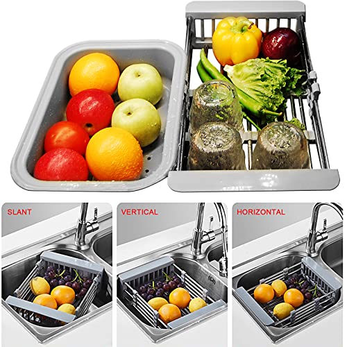 Barvita Sink Dish Drying Rackover The Sink Dish Drying Rack for Multi-Purpose.Dish Drying Rack for Vegetables and Fruits. Suitable for 12.5 "to 17.5" for Square Sink