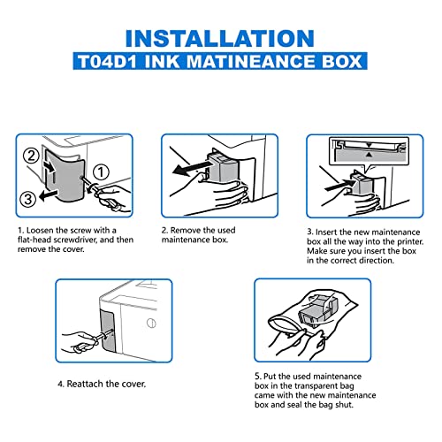 SubliPlus+ T04D1/T04D100 Ink Maintenance Box Replacement for ET-3750 ET-15000 ET-4760 ET-3760 XP-5100 ET-3850 ET-4850 WF-2860 ET-3710 ET-5150 ET-3830 etc. Printers (TO4D1/TO4D100/T04D1/EWMB2) 2 Packs