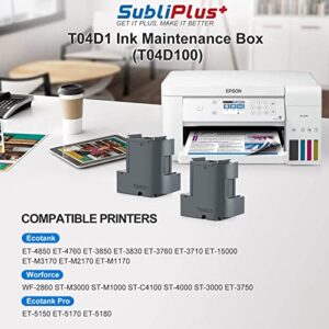 SubliPlus+ T04D1/T04D100 Ink Maintenance Box Replacement for ET-3750 ET-15000 ET-4760 ET-3760 XP-5100 ET-3850 ET-4850 WF-2860 ET-3710 ET-5150 ET-3830 etc. Printers (TO4D1/TO4D100/T04D1/EWMB2) 2 Packs