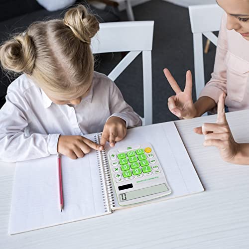 Calculators Desktop, Two Way Power Battery and Solar Desk Calculator, Big Buttons Easy to Press Used as Office Calculators for Desk, 12 Digit Adding Machine Calculators Large LCD Display (Green)