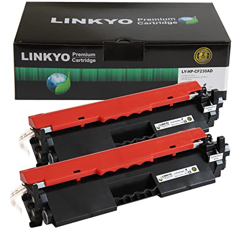 LINKYO Compatible Toner Cartridge Replacement for HP 30A CF230A (Black, 2-Pack)