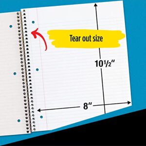 Five Star Spiral Notebooks, 6 Pack, 1-Subject, Wide Ruled Paper, 10-1/2" x 8", 100 Sheets, Assorted Colors Will Vary, 6 Count (Pack of 1)