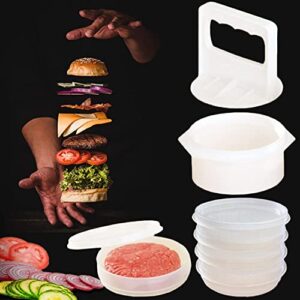 hamburger press patty maker freezer containers – all in one convenient package – 10 pieces set hamburger patty mold – essential tool to make hamburger patties – ideal bbq gift for family and friend